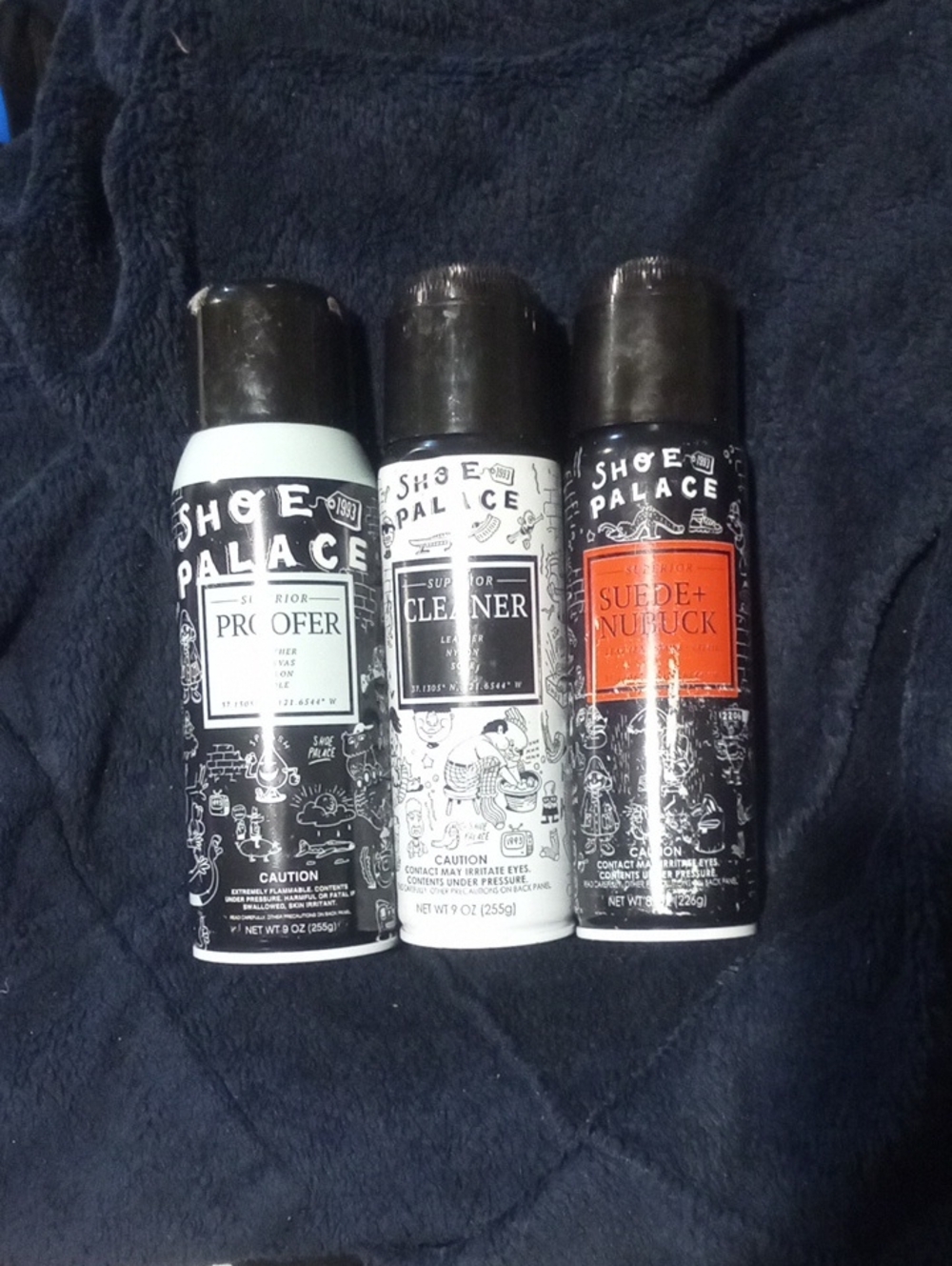 #794 PALACE Men's Shoe Care Trio —1/2 Full SuperiorProofer,Cleaner,Suede+Nubuck